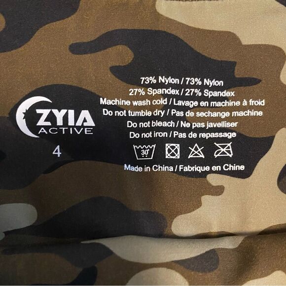 ZYIA Light Green Camo Reflective Soft N Snug Legging Mid Rise 7/8 24” Small - Picture 4 of 16